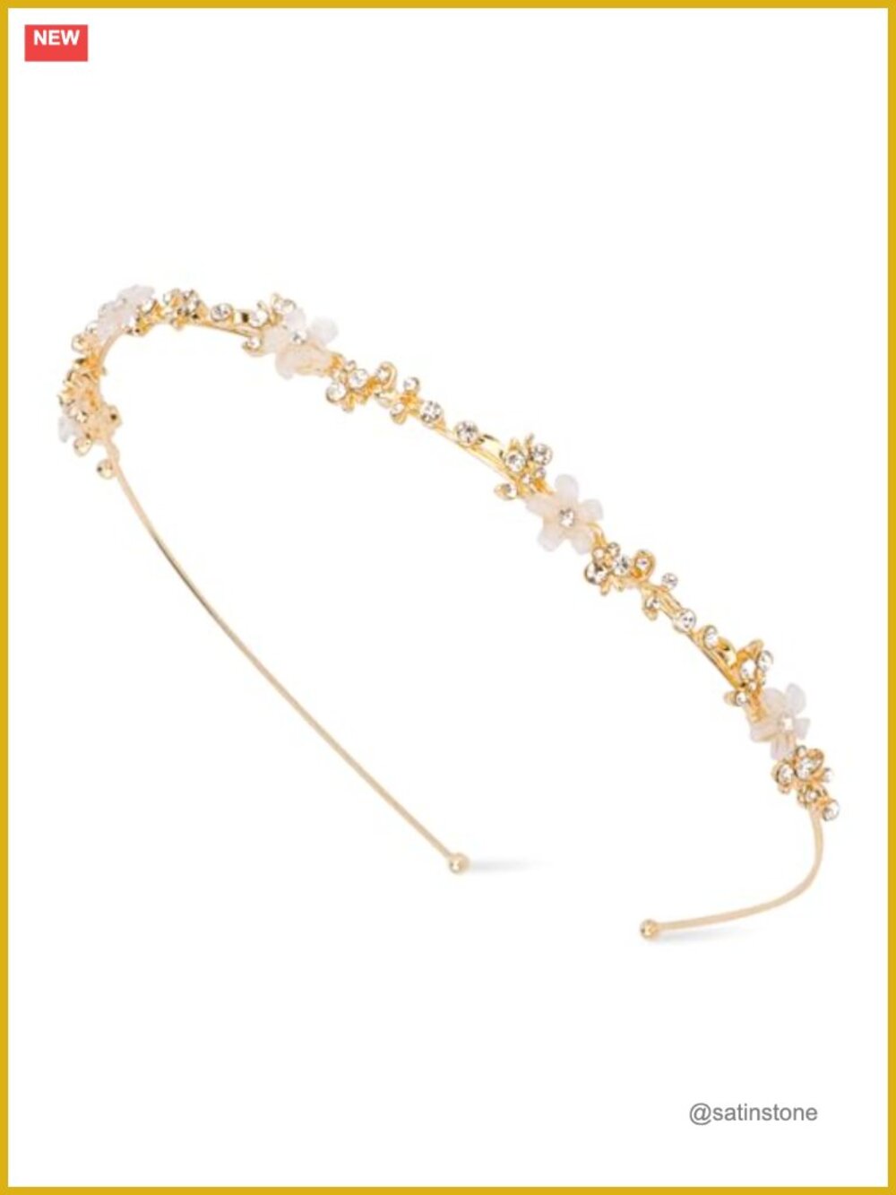 Bridal Gold Headband Rhinestone Crystal Tiara Wedding Hair Accessory
